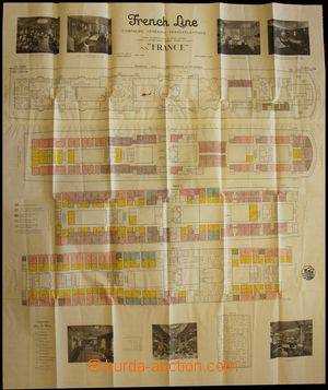 142141 - 1930 S.S. ILLE DE FRANCE - large format advertising plan zao