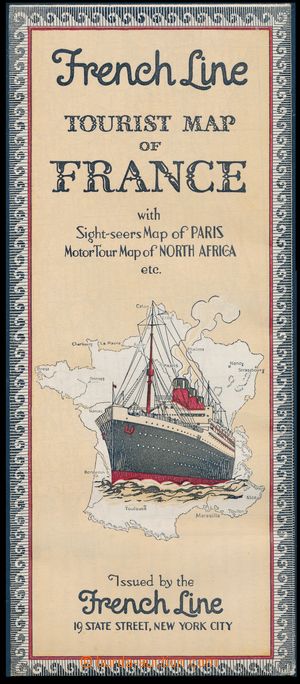 142158 - 1930 Turistická mapa Paříže, Francie a plavebních lini