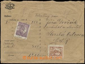 142181 - 1920 money letter for 1200CZK, form/blank envelope with mono