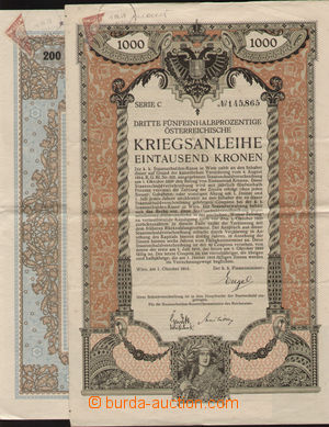 142198 - 1915-16 RAKOUSKO-UHERSKO  sestava 2ks rakouských akcií s p