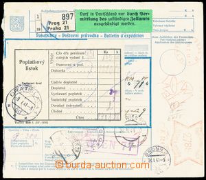 142412 - 1941 parcel card to Slovakia franked by meter stmp ERCO, PRA