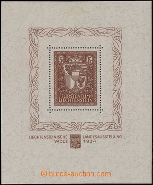 142654 - 1934 Mi.Bl.1, miniature sheet Land Exhibition Vaduz, catalog