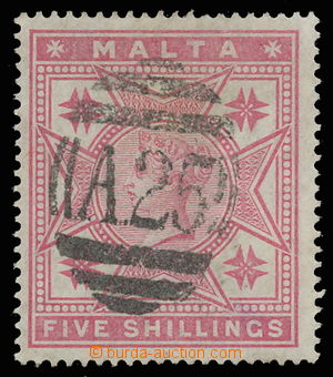 142661 - 1886 Mi.10; SG.30, Královna Viktorie 5Sh růžová, průsvi
