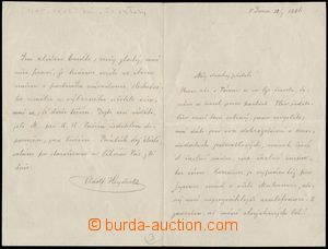 142811 - 1886 HEYDUK Adolf (1835–1923), Czech poet, 4-page letter w