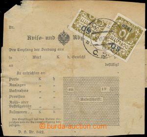142854 - 1920 předběžný rakouský Návěstný a dodací lístek n