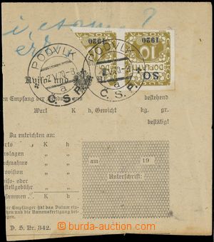 142857 - 1920 předběžný rakouský Návěstný a dodací lístek n
