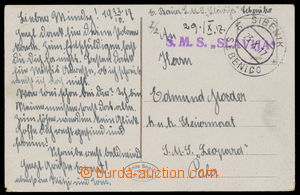143084 - 1917 S.M.S. SLAVIJA, fialové řádkové raz., DR ŠIBENIK 2
