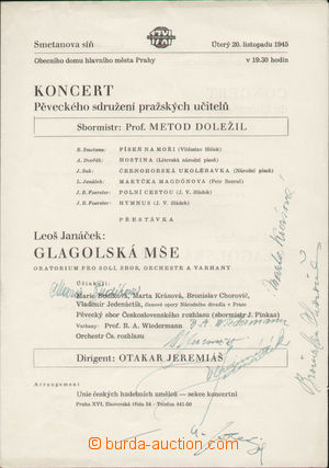 143094 - 1945 DOLEŽIL Metod (1885–1971), Czech sbormistr and music