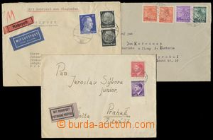 143099 - 1942 sestava 3ks dopisů prošlých potrubní poštou v Praz