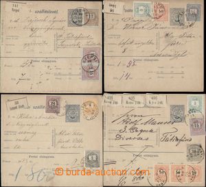 143111 - 1888 sestava 4ks větších dílů poštovních průvodek vy