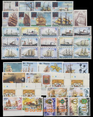 143181 - 1960-80 LODĚ  sestava námětových známek na 2 kartách A