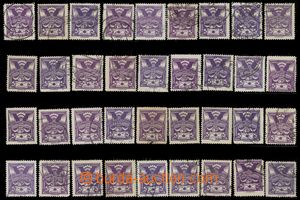 143208 -  Pof.144, 5h violet, selection of 38 pcs of stamps with plat