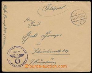 143261 - 1945 dopis prošlý FP, němé podací raz. 14.3.45, modré 
