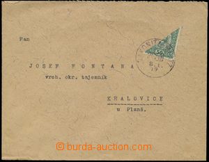143289 - 1919 letter franked with. halving Austrian stamp. State Coat