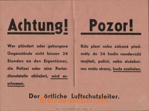 143355 - 1943 NAZISM  plakátová order zakazující plenění, writt