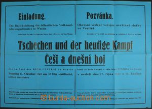 143362 - 1943 NACISMUS  plakátová pozvánka na přednášku Češi 