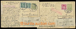 143387 - 1938 NEVYŽÁDÁNO  sestava 2ks dopisnic Znak 50h do Itálie
