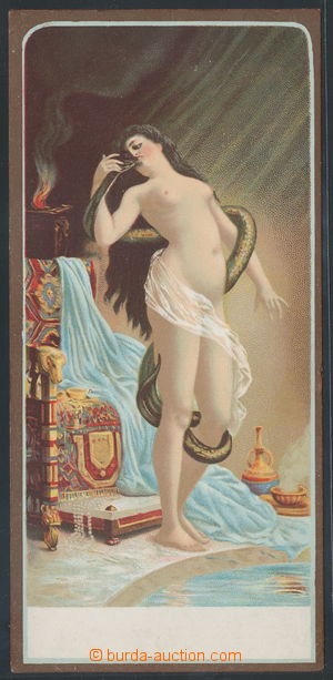 143403 - 1915-25 REKLAMA  litografie, akt ženy s hadem; dobrý stav,