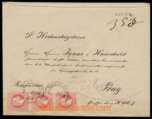 143452 - 1867-1880 R-dopis vyfr. zn. VI. emise 3x 5Kr hrubý vous, z 