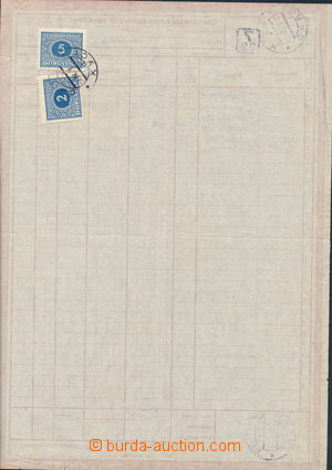 143475 - 1938 zúčtovací arch šekových poukázek s DR CHUST 7.IV.