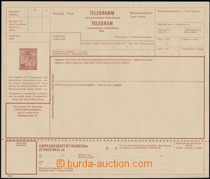 143499 - 1939 CTU1a, telegram s přitištěnou zn. Lipová ratolest 4