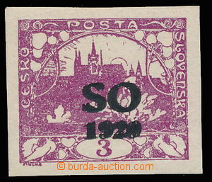 143530 -  Pof.SO2, 3h violet, double overprint, exp. by Gilbert., Kar