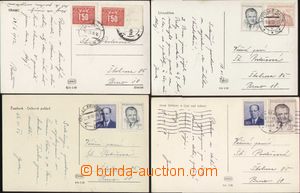 143653 - 1952-53 sestava 4ks pohlednic, 1x vyfr. poslední den platno