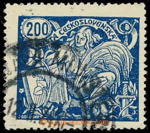 143705 -  Pof.174 II, 200h modrá, II. typ, razítkovaná známka s r