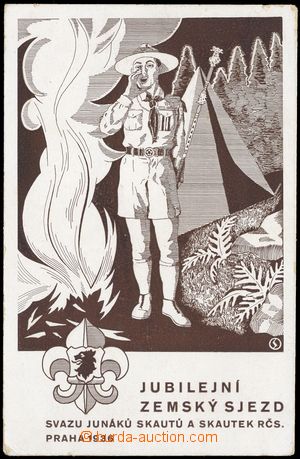 143717 - 1936 SKAUTING  propagační pohlednice Jubilejní zemský sj