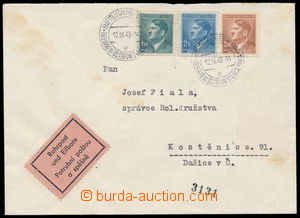 143745 - 1943 Ex-dopis vyfr. zn. Pof.87-89, DR TELEGRAFNÍ ÚSTŘEDN