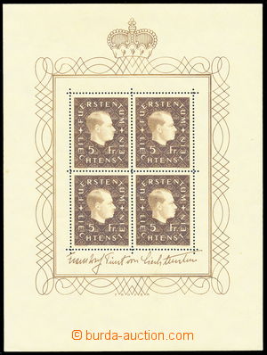 143767 - 1939 Mi.Klb.185, miniature sheet Franz Joseph II.,  plate nu