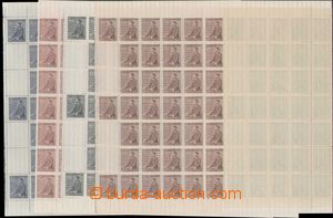 143848 - 1942 Pof.74-77, Hitler, comp. 4 pcs of complete sheets, fold