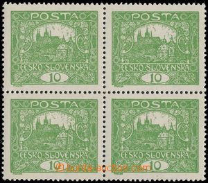 143880 -  Pof.6A, 10h green, block of four, comb perforation 13¾