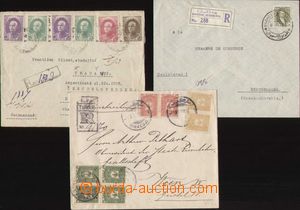 143899 - 1930-38 IRÁK, ÍRÁN, TURECKO  sestava 3ks R-dopisů, zají