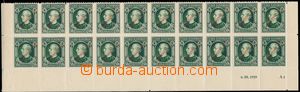 144041 - 1939 Alb.23A, 23C, Hlinka 50h green, the bottom blk-of-20 wi