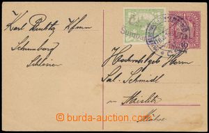 144066 - 1919 postal-agency ŠUMBARK, c.v.. Geb.1330/3, 2-lines cance