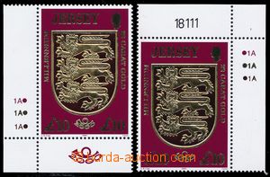 144118 - 2000 JERSEY  Mi.920, Coat of arms £10, comp. 2 pcs of c