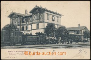 144207 - 1904 VŠETATY-PŘÍVORY - nádraží, vlak, lidé, vydal R.F