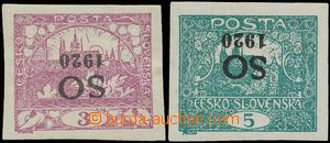 144381 -  Pof.SO2-3Pp, comp. 2 pcs of stamps with opt inverted, c.v..