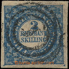 144391 - 1852 Mi.2 II., 2S blue RIGSBANK-SKILLING, Thiele, plate 2, p