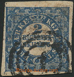 144393 - 1852 Mi.2 II., 2S modrá RIGSBANK-SKILLING, Thiele, TD 2, ZP