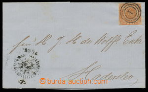 144402 - 1855 skládaný dopis vyfr. zn. 4S oranžově hnědá, Mi.4,