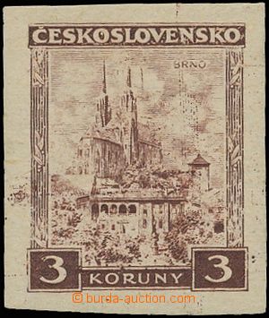 144478 - 1929 ZT Pof.254, Brno 3Kč, zkusmý tisk, nažloutlý papír