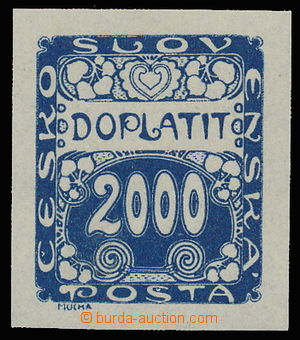 144518 - 1919 Pof.DL14, Ornament 2000h blue, thin paper, sought by sp