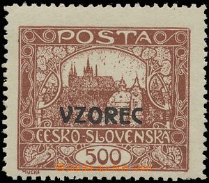 144592 -  Pof.25Cvz, 500h brown with overprint VZOREC, line perforati