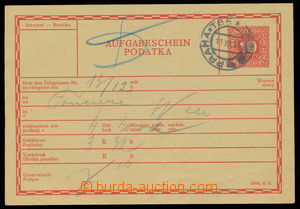 144633 - 1918 rakouská celinová podatka na telegram 10h, podací DR