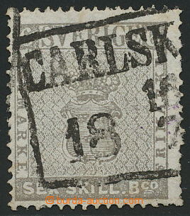144643 - 1855 Mi.3a, Říšský znak 6S šedá, kat. 1100€, kzy