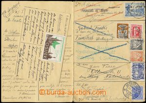 144665 - 1934-35 ESPERANTO cestovní karta se zápisy z navštívený