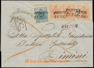 144678 - 1850 Reg letter to Rimini with Mi.5IIIy, 3IIIy 3x, 45Cts + 3