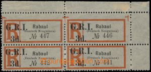 144710 - 1915 AUSTRALIAN OCCUPATION  Mi.16g; SG.33, Reg label RABAUL 